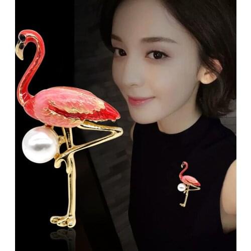 Huapengyang Flamingo Brooches For Clothes
