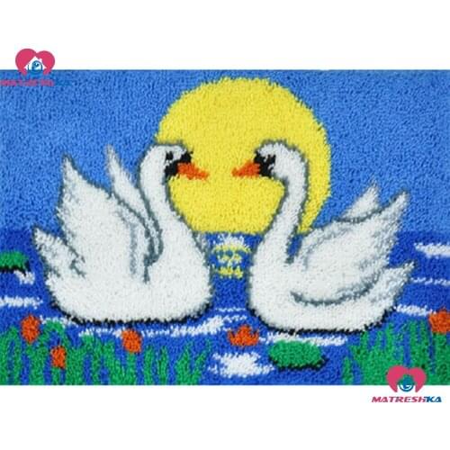 Latch Hook Rug Kits"klink haak kleed"Swan carpet embroidery Crocheting needle for carpet embroidery carpet embroidery sale kits