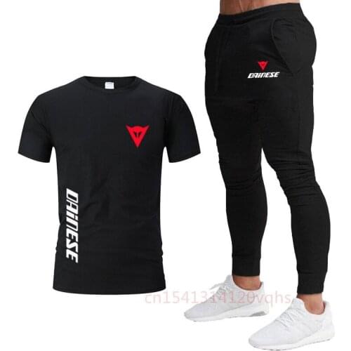 2021 New Brand Mens Casual Sportswear Mens Suit Summer 2-piece Set Of Pure Cotton T-shirt + Sports Trousers Mens Sports Suit