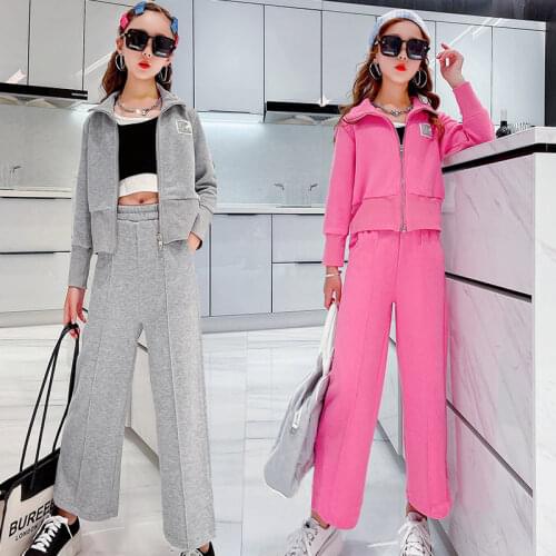 New Kids Clothes Sets Girls Autumn Clothing Teens Casual Big Childrens Jackets + Pants Fashionable Sports Suits 6 7 9 12 14Yrs