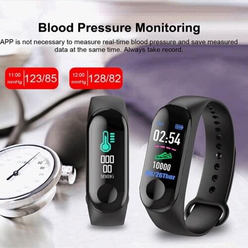 The new M3 smart bracelet, pedometer, heart rate and blood pressure monitoring, high-definition color screen sports bracelet