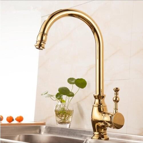 Hot & cold single lever hot and cold kitchen faucet Swivel Gold/Black Oil Brushed Kitchen mixer Water Crane tap sink faucet