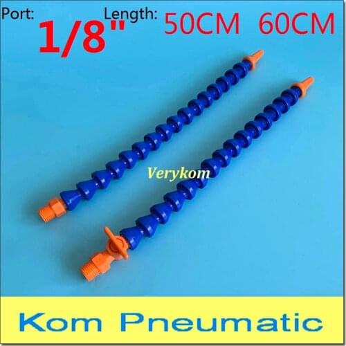 Wholesale 10pcs/lot 1/8" bsp 50CM 60CM Plastic Cooling Tube Water Oil Coolant Pipe Flexible With Switch Round or Flat Nozzle