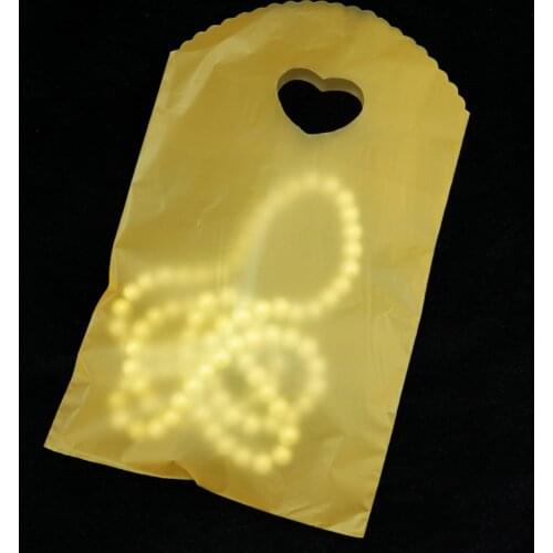 13x21cm Gold Plastic Gift Bag 50pcs/lot Small Jewelry Charms Boutqiue Packaging Bag Favor Plastic Shopping Bags With Handle