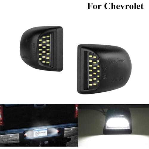 For Chevrolet Silverado Avalanche Suburban Tahoe Traverse 1500 2500 3500 HD 2 pcs Car Led Number License Plate Light Lamp 12V