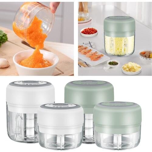 Portable Electric Garlic Food Chopper Vegetable Chopper Grinder Blender Crusher Tool for Small Kitchen