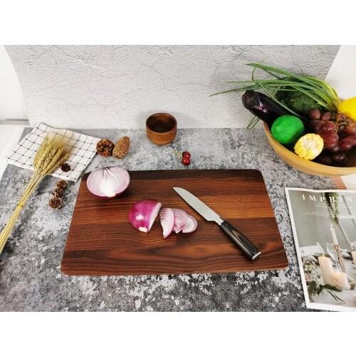 Carbonized Ash Wood Cutting Board - Best Kitchen Chopping Board for Meat (Butcher Block) Cheese and Vegetables