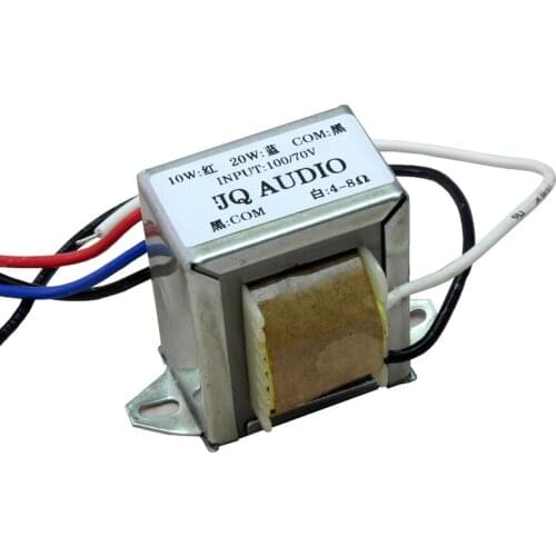 Public broadcast transformer, 100V to 8Ω 20W audio transformer, wall mount and ceiling speaker transformer