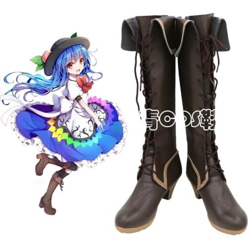 Touhou Project Scarlet Weather Rhapsody Hisouten Celestial Eldest Daughter Tenshi Hinanawi Game Cosplay Shoes Boots C006