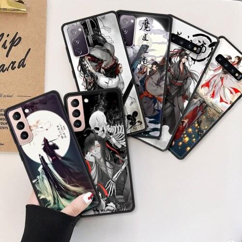 Ultrathin Soft Case For Samsung Galaxy S20 FE S21 Ultra S10 Lite Black Shell S9 S8 Plus Smartphone Cover Mo Dao Zu Shi Anime