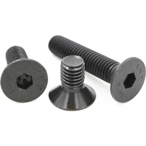 50pcs Cap Screws Black Hex Socket Head Flat Head M2 M2.5 M3 M4 M5