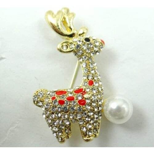 High Quality deer Brooches Men Women Suits Dress Hat Collar Brooch Pins Scarf Buckle Party Weddings Banquet Brooch Gifts W14
