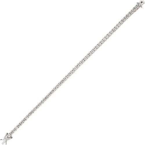 Xsilver 925 Sterling Silver Cubic Zirconia Watercourse Bracelet 3 mm Stone