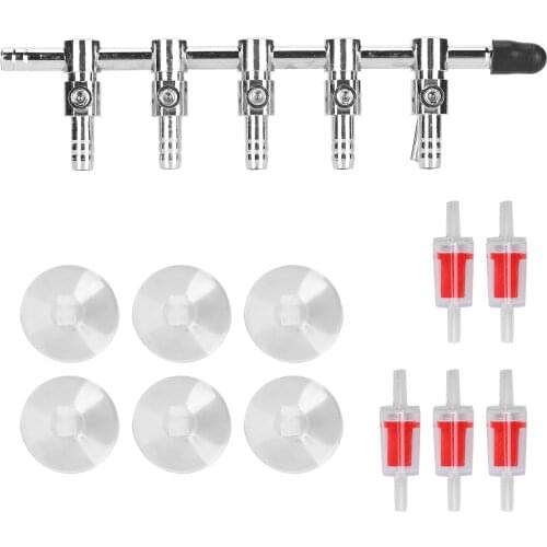 Generator Part Aquarium Pump Air Flow Control Lever Valve with Check Valves and Suction Cups CO2 Bubble Counter Check