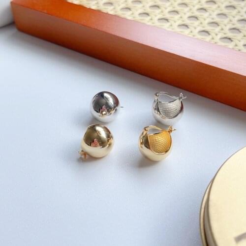 Silvology 925 Sterling Silver Glossy Round Ball Hoop Earrings for Women Thick Simple Creative Statement Earring Designer Jewelry