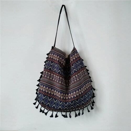 New Vintage Bohemian Fringe Shoulder Bag Women Tassel Boho Hippie Gypsy Fringed Womens Handbags Open Bag Bags