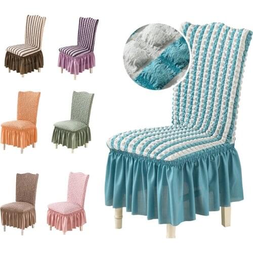 1/2/4 Pcs Bubble Dining Chair Cover Spandex Elastic Chair Slipcover Case Stretch Chair Cover With Wedding For Banque Skirt Hotel