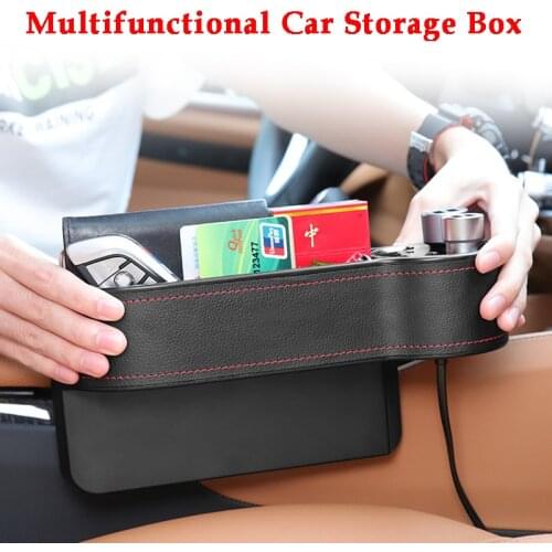 1pc Car Seat Gap Pocket Catcher Organizer Leak-Proof Storage Bags Multifunctional Seat Gap Store Content Box Car Organizer