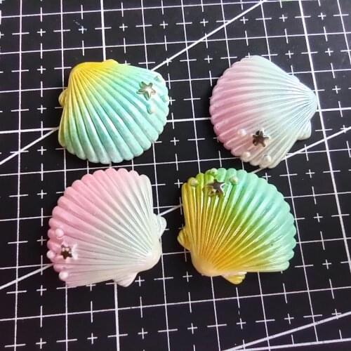 1pcs/lot Resin flat back lovely shell 28mm Ornaments Micro landscape Ornaments Creative Home Gardening Decorations