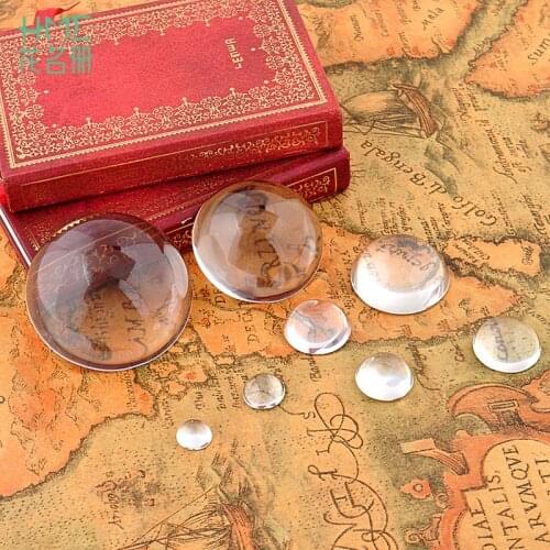 10-50pcs/lot Good Quality 8-30mm Domed Round Transparent Clear Magnifying Glass Cabochon Cameo Setting Base Set