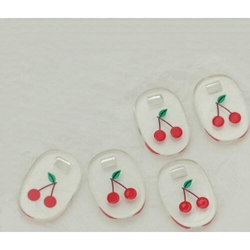 10 PCS 23x34mm Resin Acrylic Oval Cherry Pendant Charms For Earring Accessories Findings DIY Jewelry Making