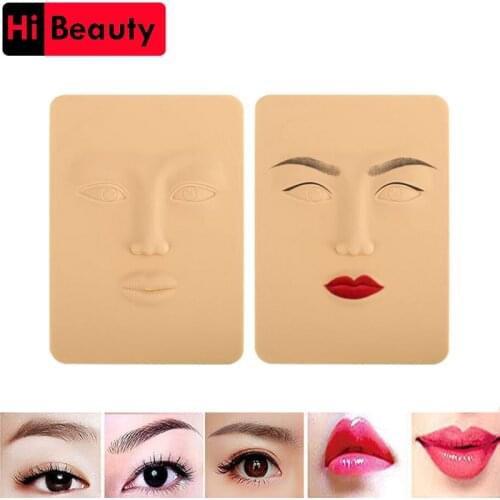 10pcs/lot 3D Silicone Permanent Makeup Tattoo Training Practice Fake False Skin Face For Microblading Tattoo Machine Beginner