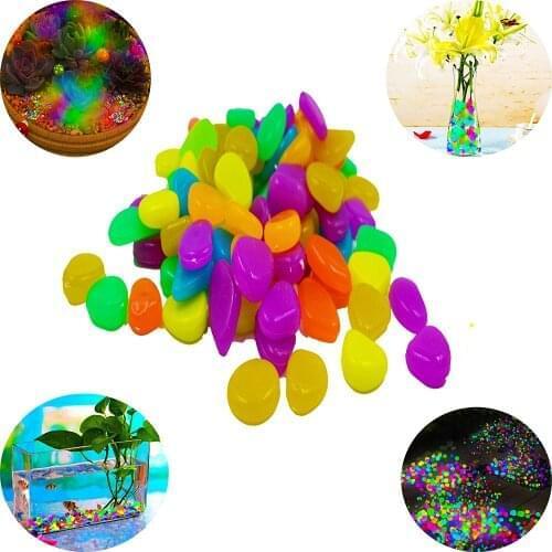 100Pcs Garden pebble, luminous stone rock, walkway luminous pebble, outdoor decorative aquarium fish tank garden decorative ston