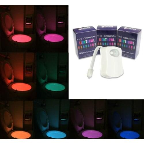 20pcs/lot Body Motion Sensor PIR Toilet Light Sensor Toilet Seat LED Lamp Motion Activated Toilet Bowl Night Light