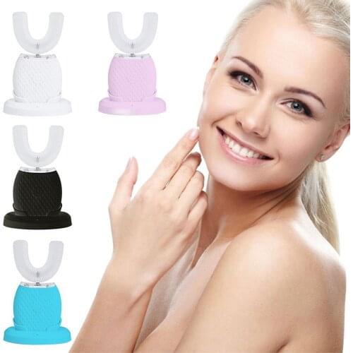 360 Degrees Intelligent Automatic Sonic Electric Toothbrush U Type 4 Modes Tooth Brush USB Charging Tooth Whitening Blue Light