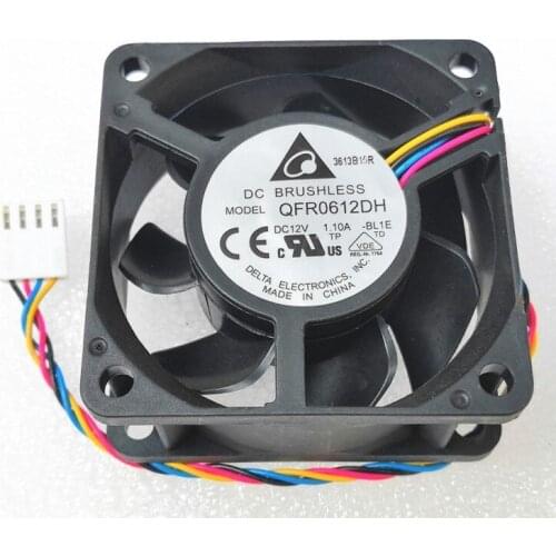 Delta Electronics QFR0612DH BL1E DC 12V 1.10A 60x60x25mm 4-wire Server Cooler Fan