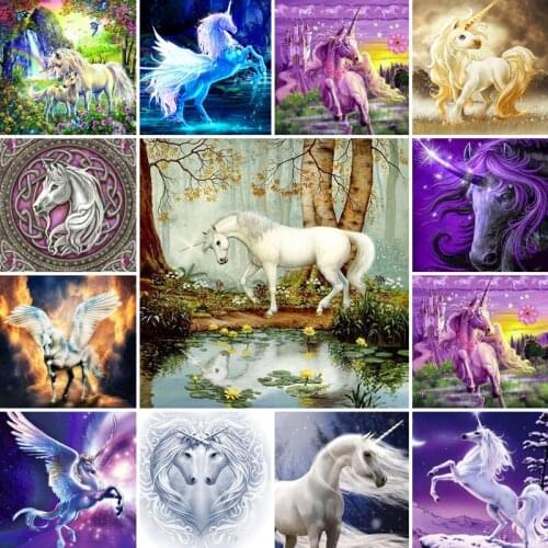 40/50/55/60/65 diamond painting 5D Full Square Diamond embroidery mosaic Cross Stitch Unicorn DIY home Decoration festival Gift