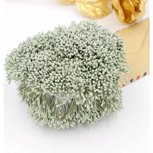 4500pcs 3"length 1.5mm Light Green Color Matte Stamen Double heads Strong Stem Flower Cake Stamens