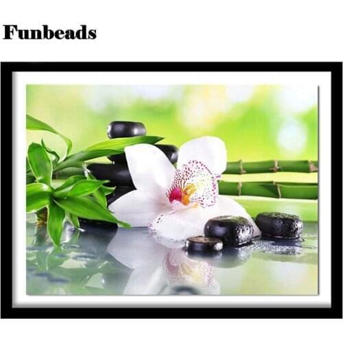 DIY diamond embroidery Bamboo orchid stones diamond painting square round diamond Cross Stitch Rhinestone mosaic Decor FF180