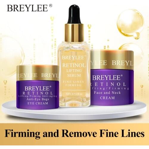 BREYLEE Retinol Anti Aging Firming Set Facial Serum Face Cream Eye Cream Remove Fine Line Wrinkle Moisturizing Tighten SkinCare