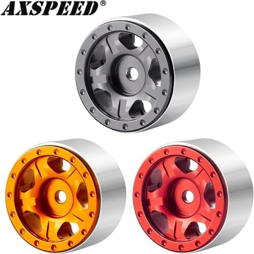 AXSPEED 4PCS 1.0" Beadlock CNC Micro Crawler Wheel Rim Hub for 1/24 Axial SCX24 90081 AX00001 AXI00002 RC Crawler Car Wheels
