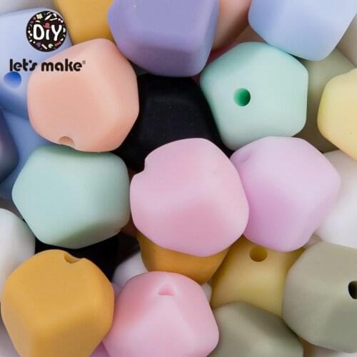 Lets Make 10PCS Baby Irregular Bead Silicone Beads Baby DIY Beads BPA Free Silicone Teether Beads Baby Chewable Beads Accessory