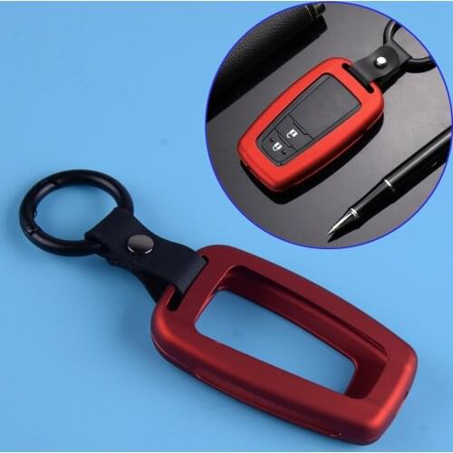 DWCX Red Alloy Key Case Cover Holder Chain Decoration Accessories Fit for Toyota Corolla Hatchback 2019