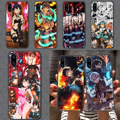 Anime Fire Force Shinra Kusakabe Phone case For Huawei Honor 6 7 8 9 10 10i 20 A C X Lite Pro Play black pretty shell 3D