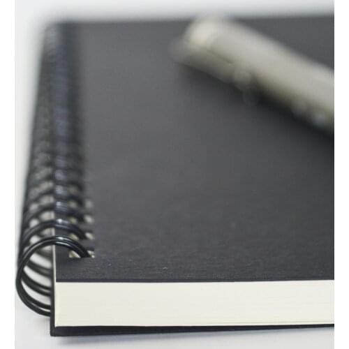 Black kraft cover notebook, notebook, unlined notebook, spiral unlined notebook