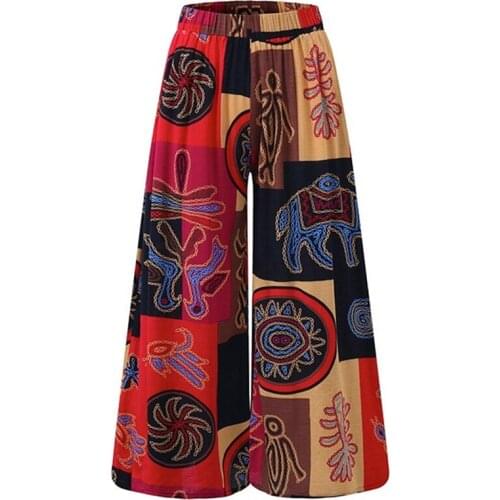 Colorblock Lady Wide Leg Pants Women Summer Beach High Waist Trousers Chic Streetwear Sash Casual Pants Capris Female