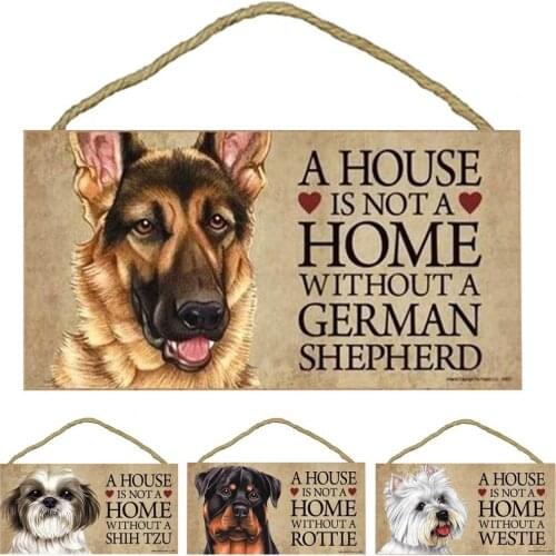 Dog House Sign Dog Print Widely Applied Exquisite Workmanship Pet House Sign Wooden Plaque for Home