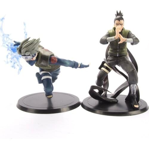 2Pcs/set 16cm Naruto Hatake Kakashi Action Figure Model Toys Nara Shikamaru Doll Desktop Decoration Model Collection Toys Gift