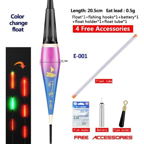 Dual-purpose Bite Hook Discoloration Electronic Drift Intelligent Alarm Drift Night Fishing Drift Gravity Sensor Luminous Drift