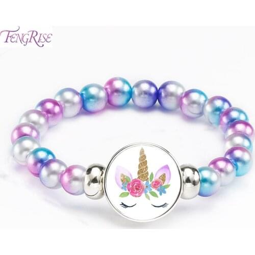 FENGRISE Unicorn Bracelet Unicorn Birthday Party Decoration Kids Favors Unicorn Party Supplies Baby Shower Girls Gifts Unicornio