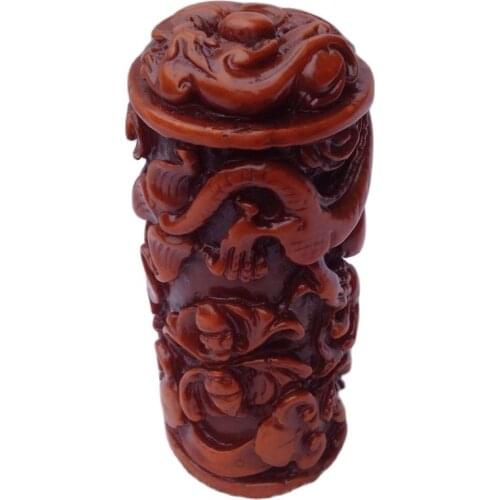 China Shoushan Stone Old Hand Carved Dragon Seal Statue