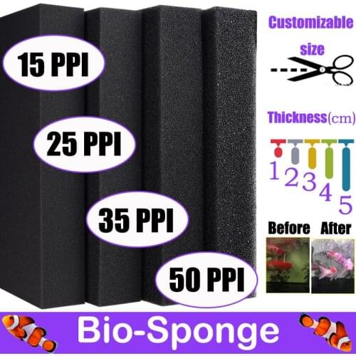 15/25/35/50PPI Aquarium Biochemical Cotton Filter Practical Fish Tank Accessories Pond Culture Foam Sponge Can Customizable Size