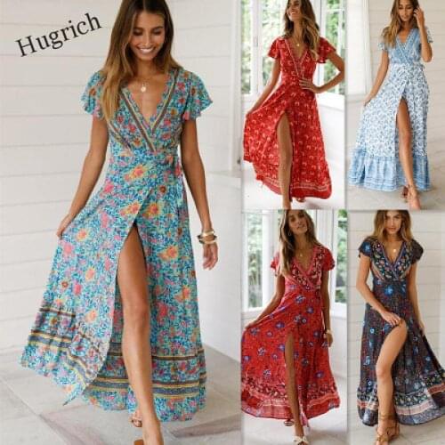 Летние платья с разрезом Hugrich China At AliExpress