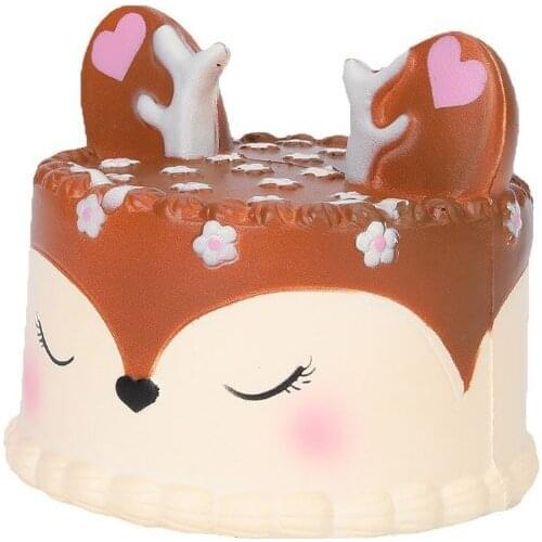 Simulation Cute Deer Cake Soft Scented Toys For Children Relieves Stress Squeeze Slow Rising Rebound Birthday Gift Model