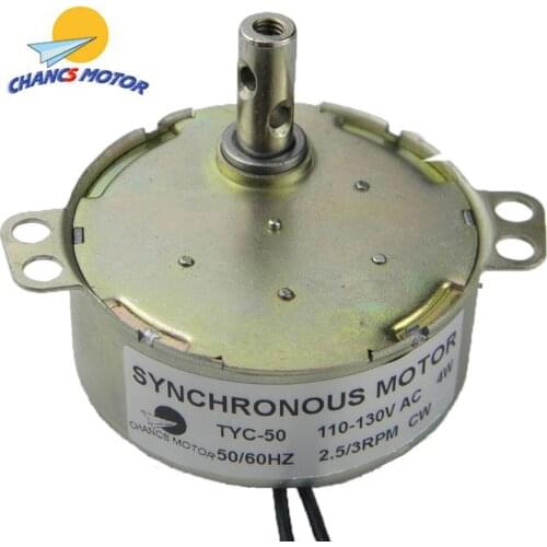 CHANCS TYC50 AC Synchronous Motor 110V Crafts Rotate Fan 2.5-3RPM 4W 8Kgf.cm Torque CW