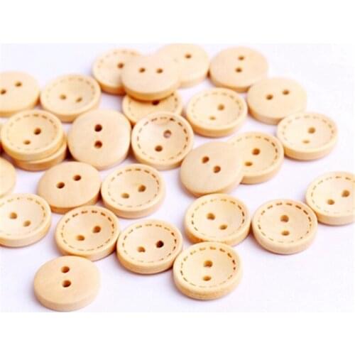 Delicate round color buttons wood scrapbooking sewing decorative sweaters dolls clothing kids girls handmade 2 holes 100pz/bag